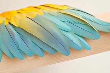 Obraz premium Stunning Parrot Wing Feathers in Vibrant Colors