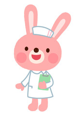 ウサギの看護師さん　お医者さん