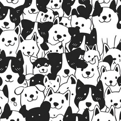 Obraz premium Cute dog cartoon pattern 