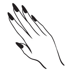 Elegant Hand with Polished Nails Vector Illustration Stylish Manicure