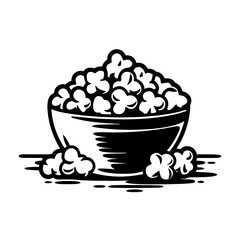 Popcorn Bowl Vector Illustration for Snacks and Cinema Themed Designs