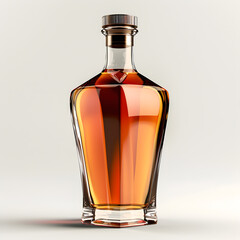A whiskey bottle on white background
