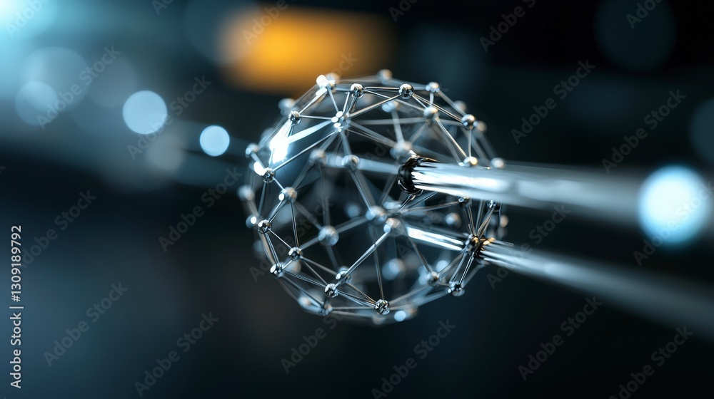 Poster abstract digital plexus with lines and points