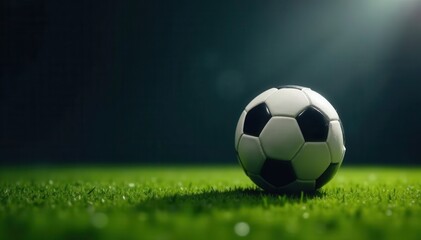 Sophisticated black football, clean background , dark background, minimal, graphic design