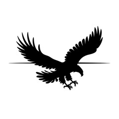 Majestic Eagle Silhouette in Flight Perfect for Tattoo or Logo Design