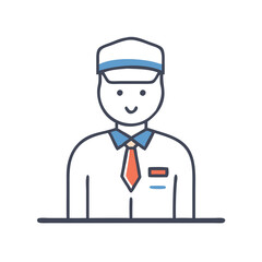 Smiling Worker in Uniform Vector Illustration for Business or Customer Service