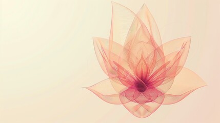 Obraz premium A delicate, peach-colored flower rendered in a translucent, almost ethereal style against a soft white background.