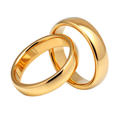 Close-up of golden wedding rings intertwined, symbolizing everlasting love and partnership