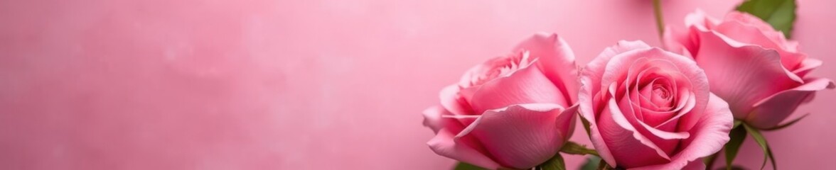 Close-up of sweet pink roses, romantic backdrop, rose, summer