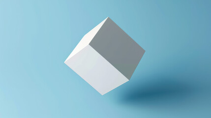 white box on blue background mockup