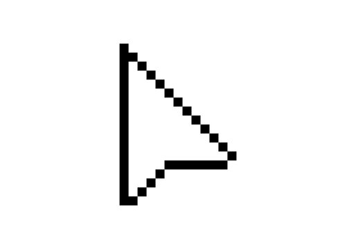 A simple black and white pixel art cursor arrow icon pointing to the top left.