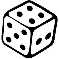 Black and White Dice Clipart for Games and Educational Graphic Design