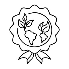 Eco Friendly Earth Badge Vector Illustration for Environmental Awareness