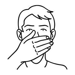 Silenced Person Line Art Representation of Censorship and Suppression Vector Illustration