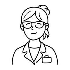 Smiling Female Scientist Vector Illustration Suitable for Educational and Professional Use
