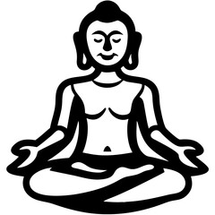 Meditation Buddha Silhouette Vector Spiritual Yoga Art Design for Mindfulness and Relaxation