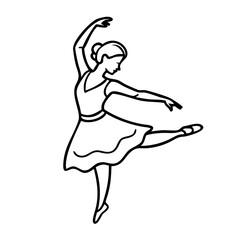 Fototapeta premium Elegant Ballet Dancer Outline Vector for Artistic Designs and Illustrations