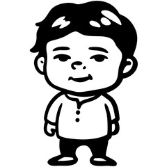 Obraz premium Cute Smiling Boy Vector Illustration for Children's Design Projects