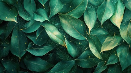 Vibrant green foliage with lush leaves patterned in nature's harmony