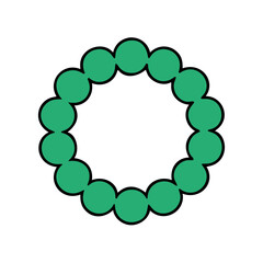 Circular Green Beads Vector Art for Decoration and Design Projects