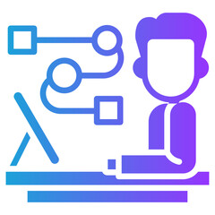 Workflow glyph gradient icon