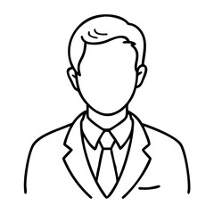 Business Professional Outline Vector Portrait for Corporate Use