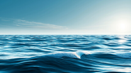 Fototapeta premium Ocean meets horizon in tranquil scene of blue and white