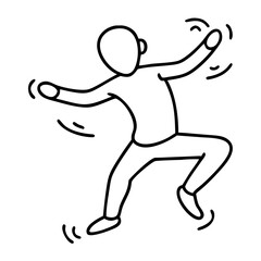 Dynamic Dancing Figure Outline Vector for Artistic Projects and Coloring Books