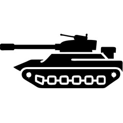 Military Tank Silhouette Vector Illustration for Designs and Projects