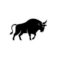 Powerful Bull Silhouette Vector Animal Art for Tattoos and Logo Design