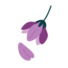 Purple Hanging Flower Vector Illustration for Botanical Designs and Art Projects
