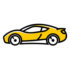 Obraz premium Yellow Sports Car Vector Illustration for Design Projects and Creative Use