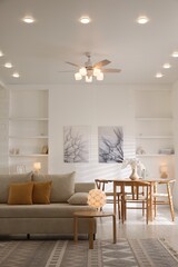 Beautiful living room with stylish furniture. Interior design