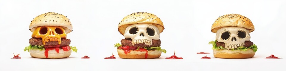 Artistic Skull Burger Display