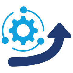 Progression Solid Blue Icon