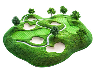 Isolated Top View Golf Course
