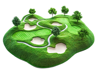 Isolated Top View Golf Course