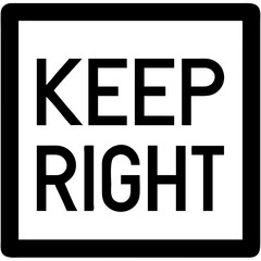 Fototapeta premium Keep Right Road Sign Vector Symbol for Traffic Safety and Guidance