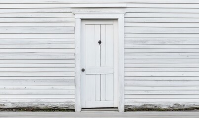 Fototapeta premium White wooden door with lock