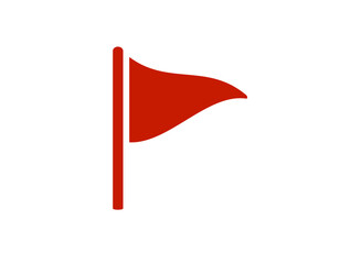 Simple red flag icon with a white backdrop, symbolizing alert or caution.