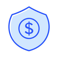 Financial Security Shield Money Protection Vector Illustration