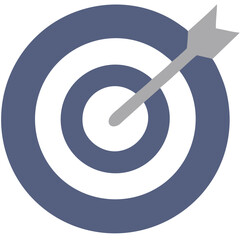 Blue Target with Arrow Vector for Goal Achievement and Precision Concepts