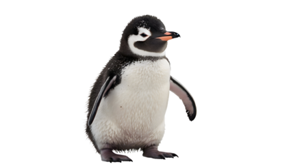 cute penguin standing isolated on white background