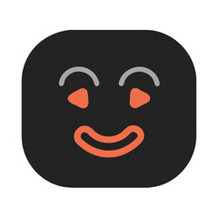 Fototapeta premium Cute Smiling Face Emoji Vector with Red Accents for Digital Use