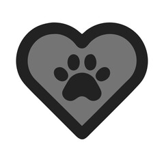 Heart Shaped Pet Paw Vector for Animal Lovers and Designs