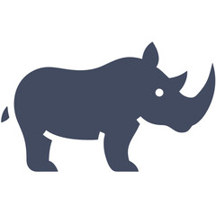 Fototapeta premium Blue Rhinoceros Silhouette Vector Art for Wildlife Conservation and Design Projects