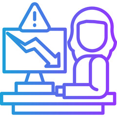 Reduced Error line gradient icon