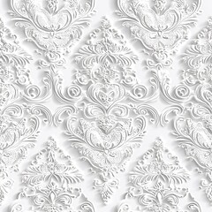 Seamless white floral pattern vector design for background or textile use