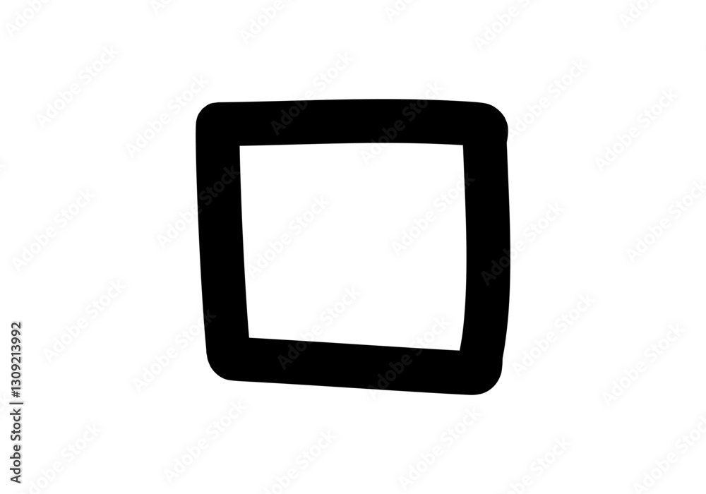 Poster a minimalist black and white checkbox icon representing selection in digital interfaces.