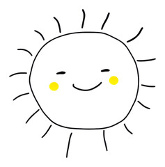 Obraz premium PNG Sun drawing sketch line.